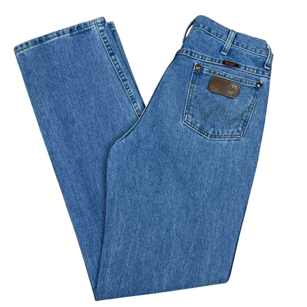 Wrangler Mens Western Jeans Blue Denim Straight Leg 33x34 Workwear